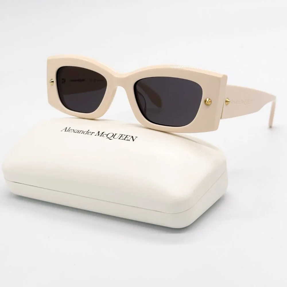 NEW ALEXANDER MCQUEEN AM0426S 005 IVORY SUNGLASSES ALEXANDER MCQUEEN